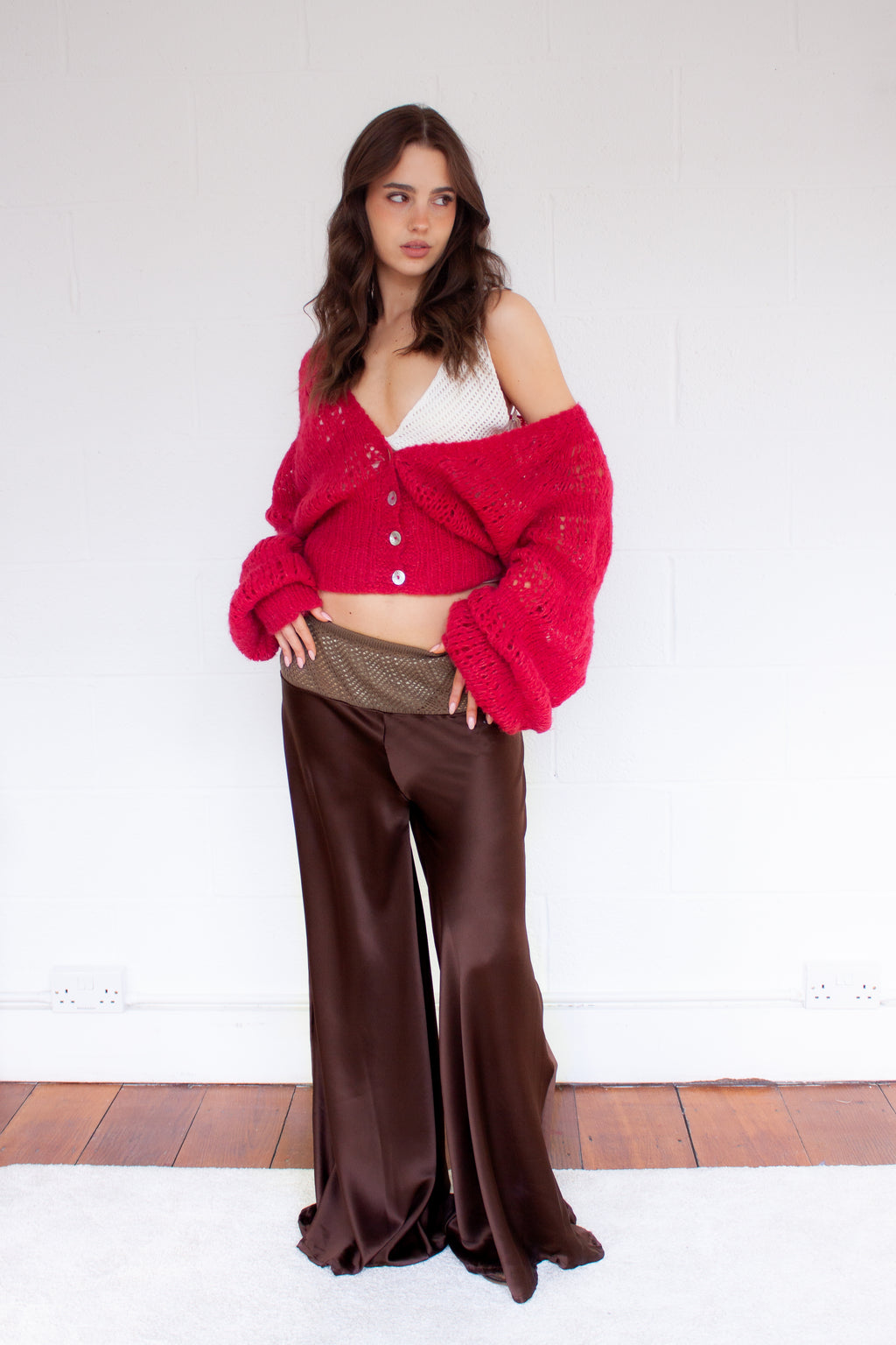 Nuvola Cardigan in Ruby Red