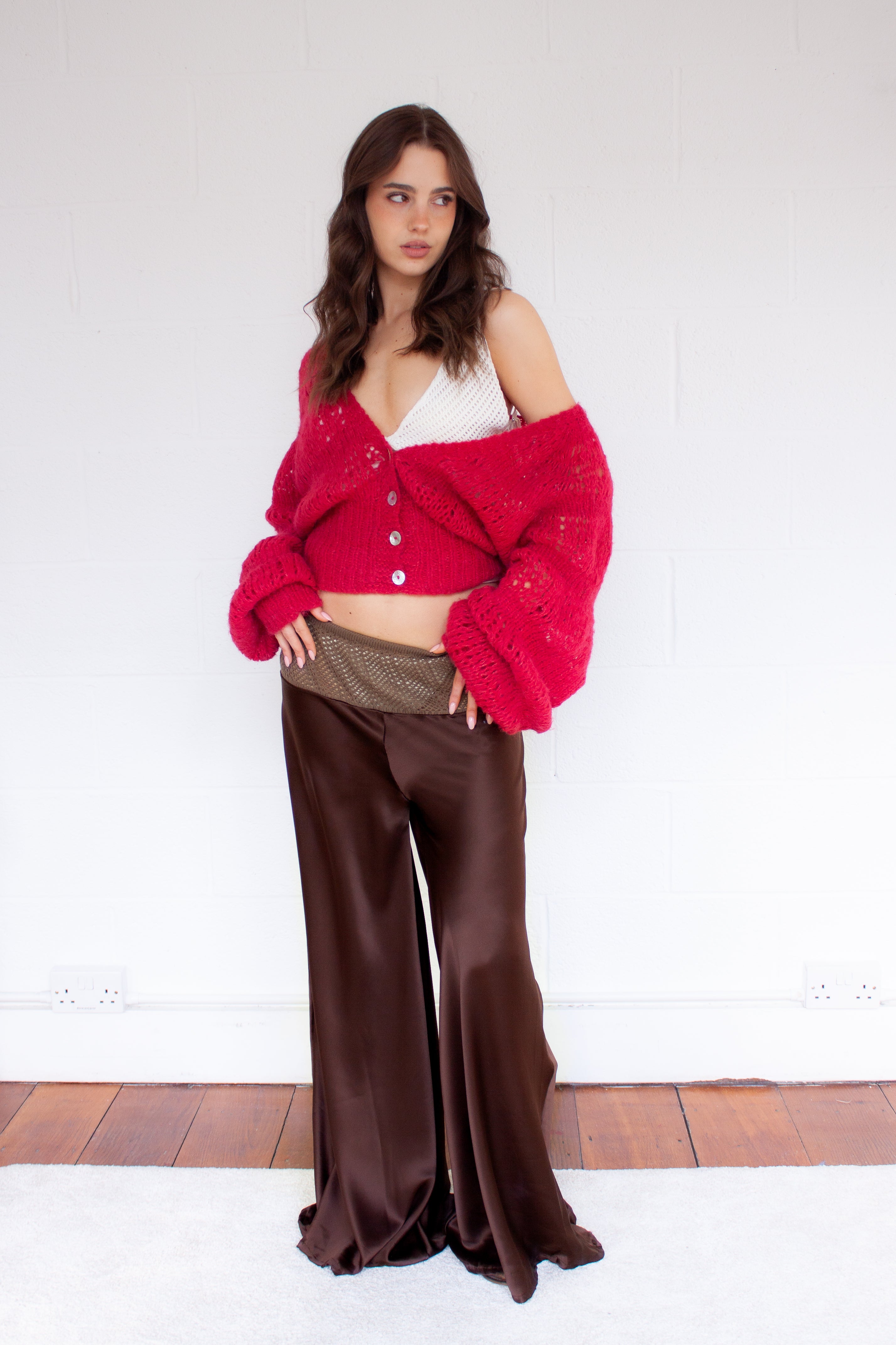 Nuvola Cardigan in Ruby Red