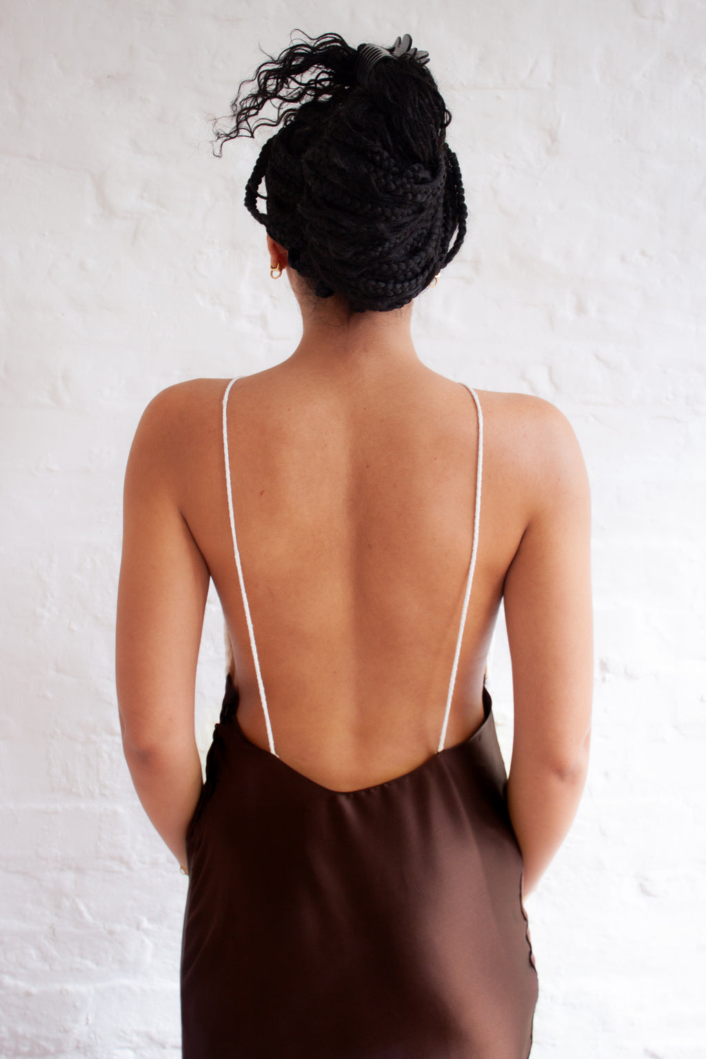 Gio Maxi Slip Dress in Chocolate