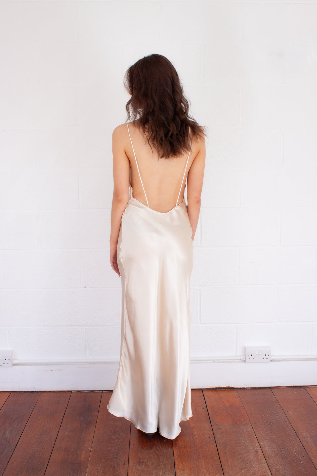 Gio Maxi Slip Dress in Cream