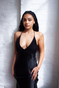 Gio Maxi Slip Dress in Black