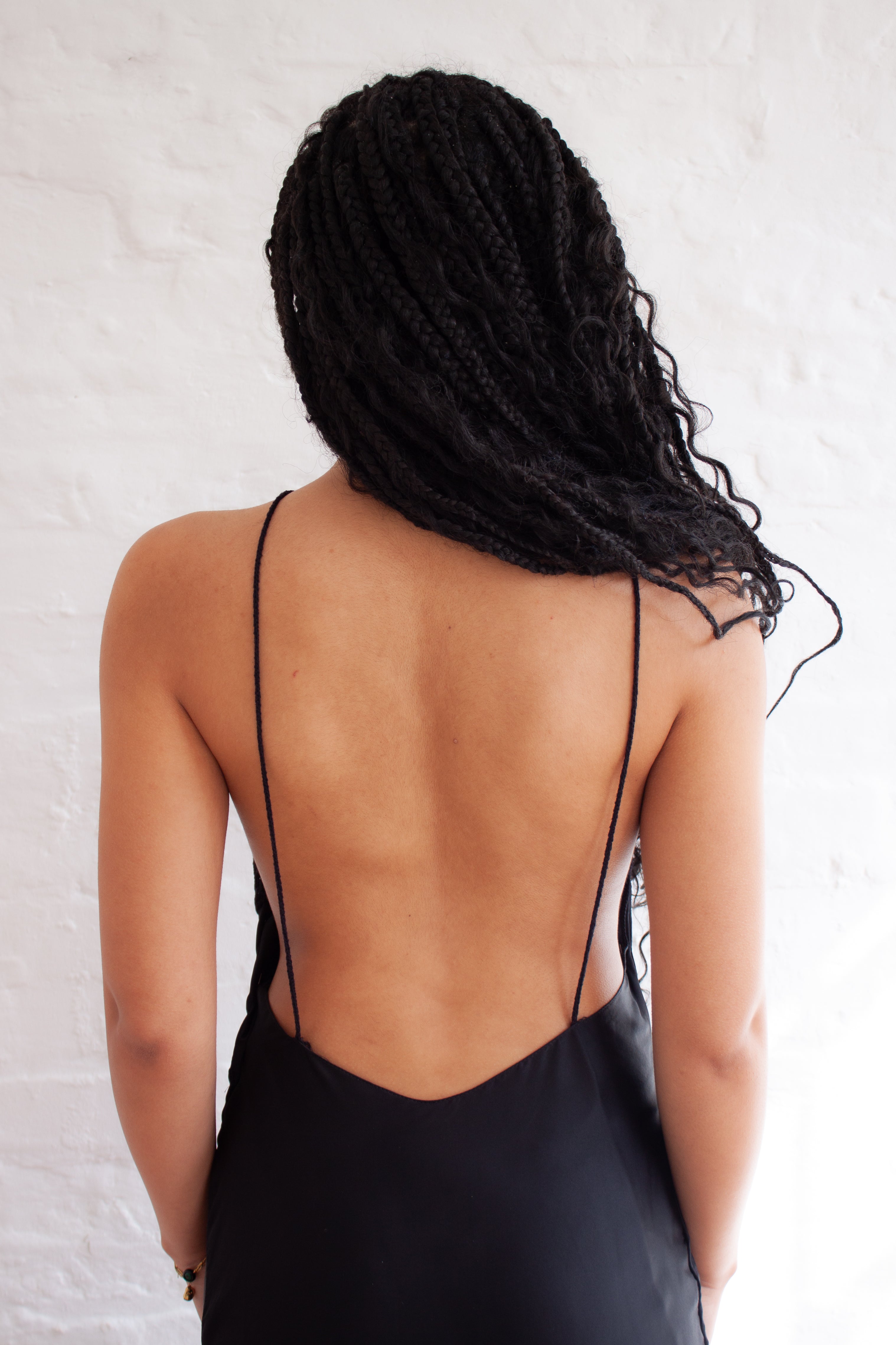 Gio Maxi Slip Dress in Black
