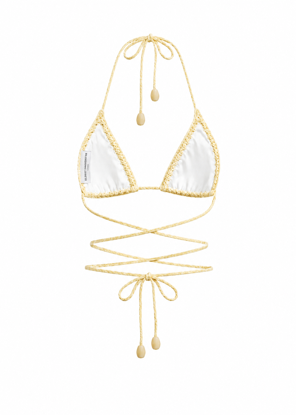 Triangle Crochet Bikini Top in Butter Yellow