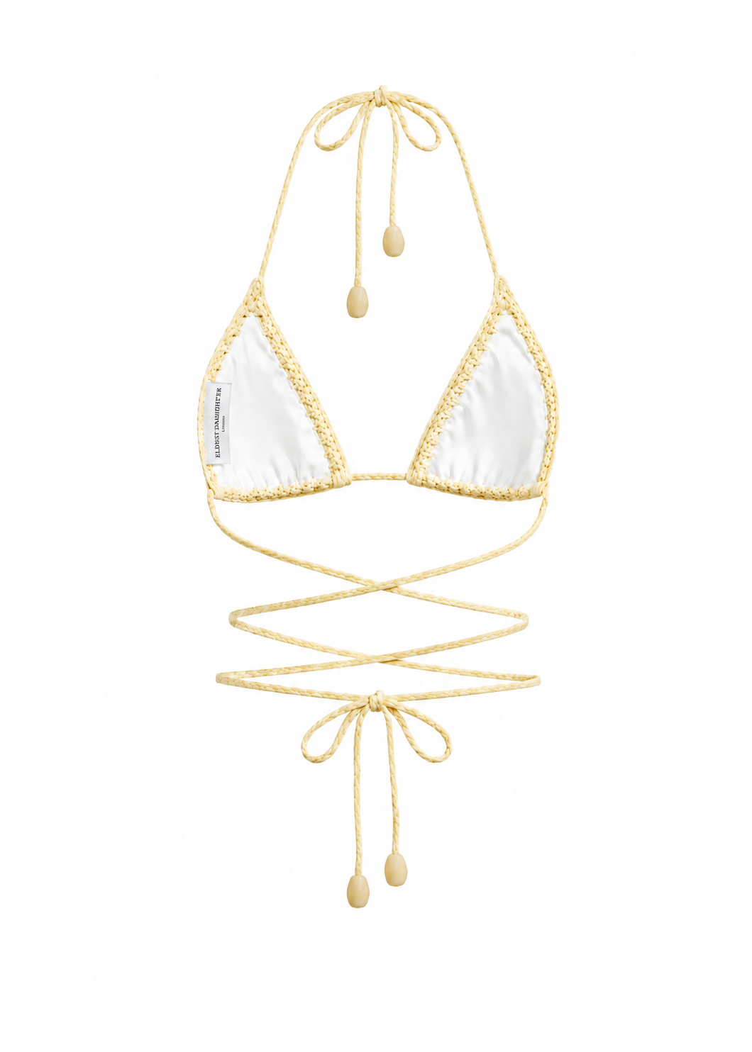 Triangle Crochet Bikini Top in Butter Yellow