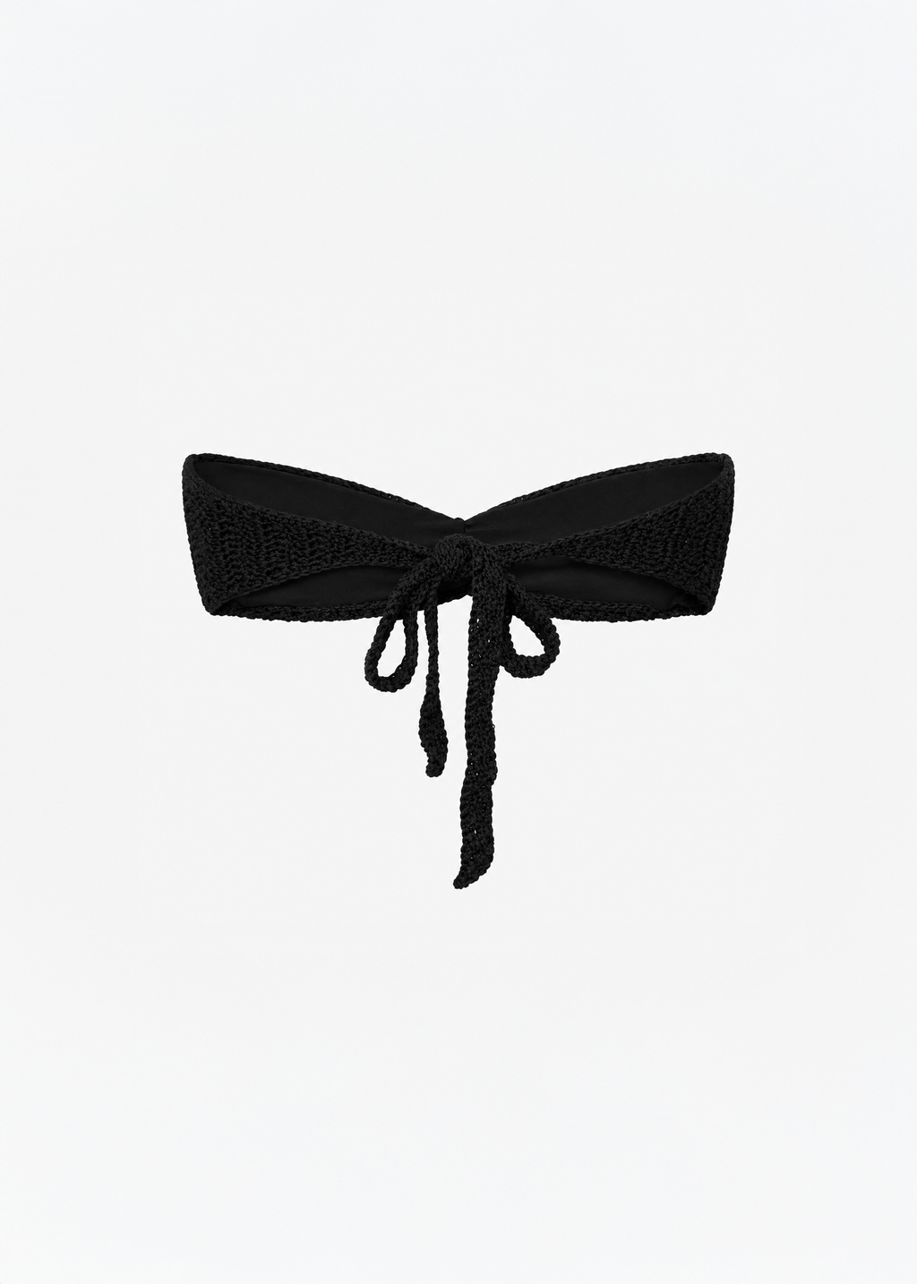 Rose Bandeau Crochet Bikini Top in Black