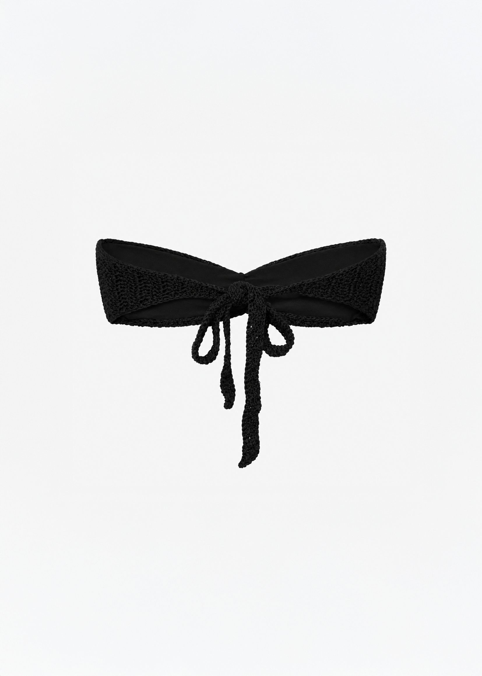 Rose Bandeau Crochet Bikini Top in Black