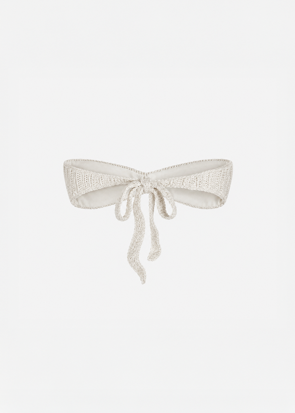 Rose Bandeau Crochet Bikini Top in Cream