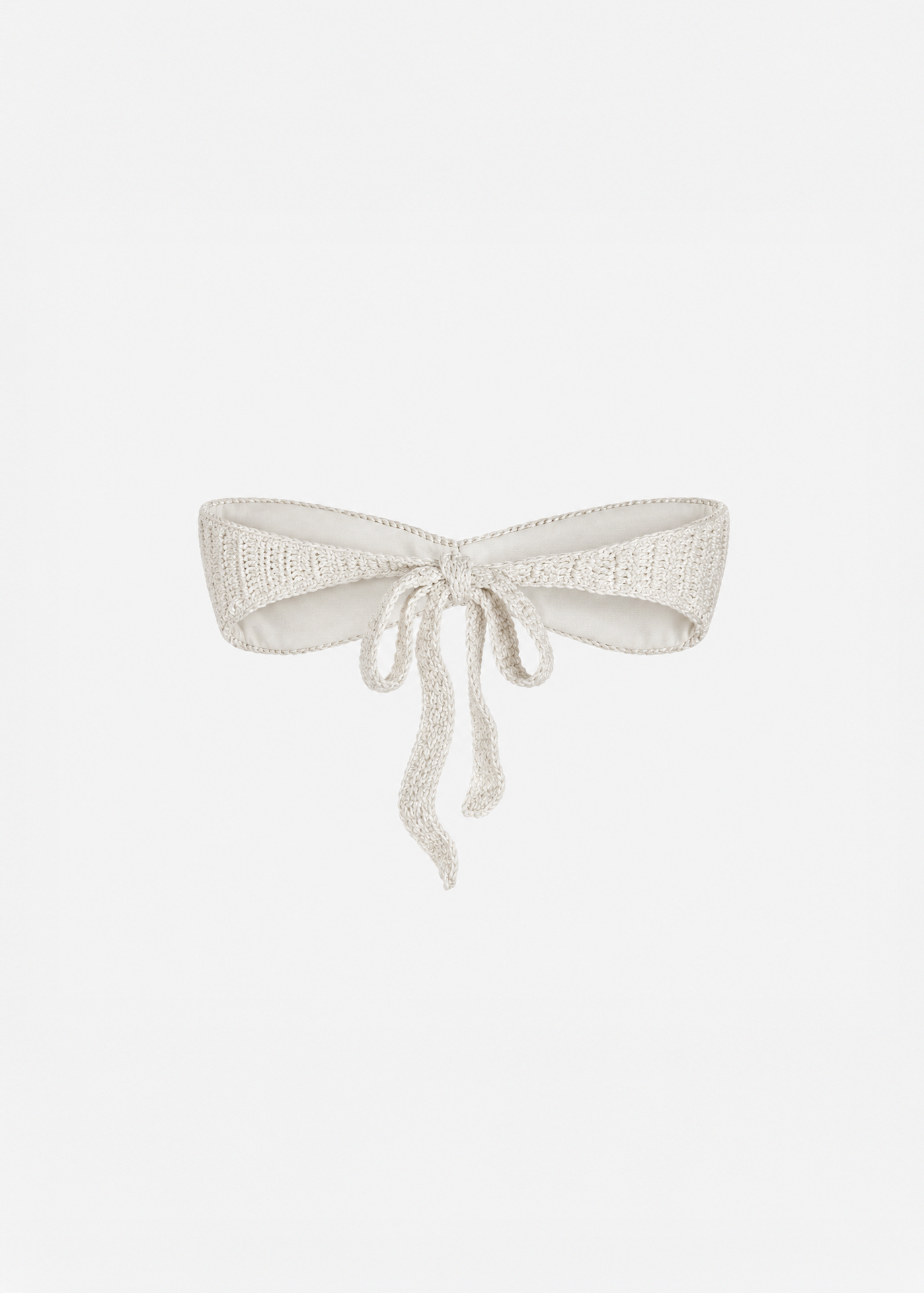 Rose Bandeau Crochet Bikini Top in Cream