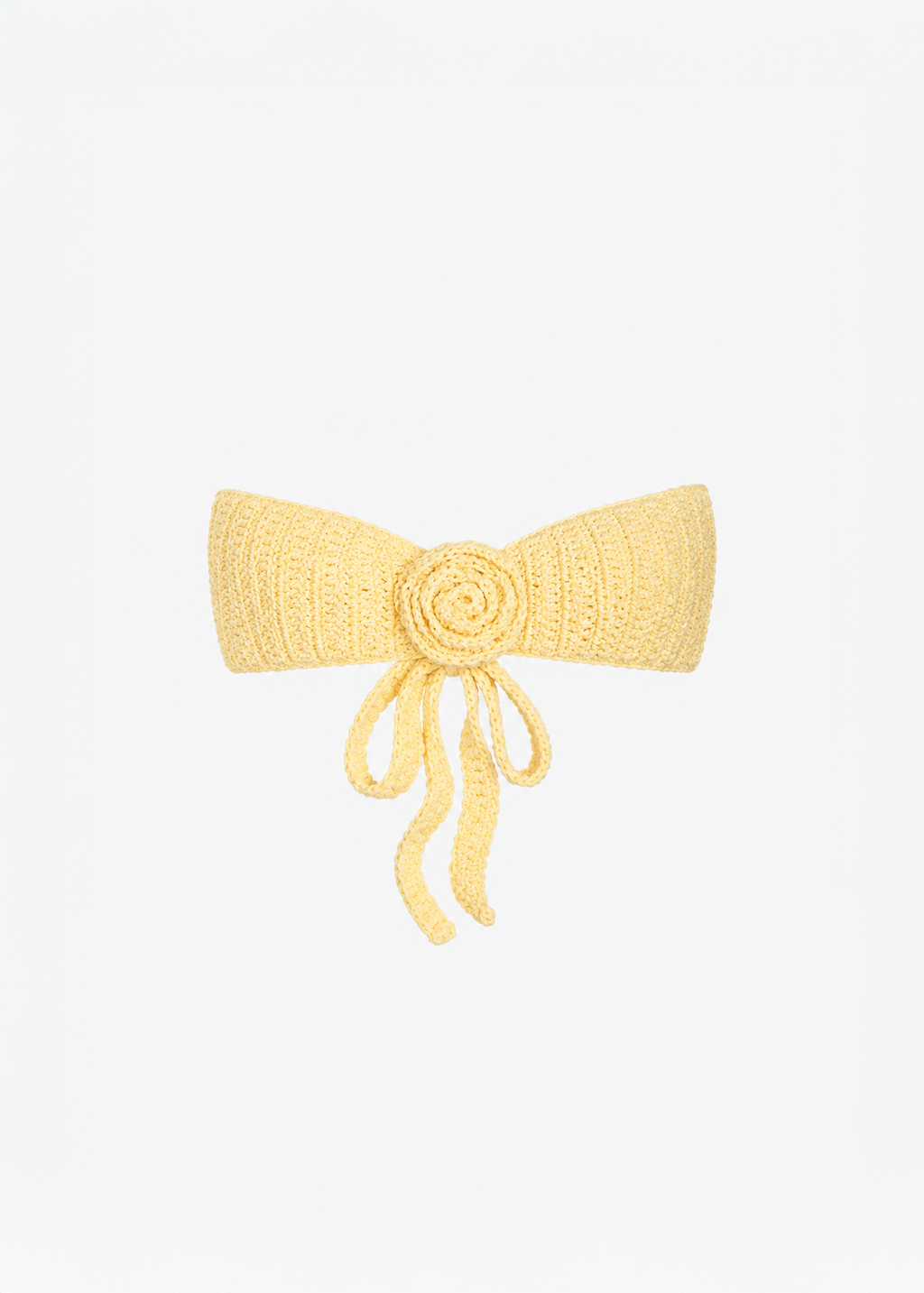Rose Bandeau Crochet Bikini Top in Butter Yellow