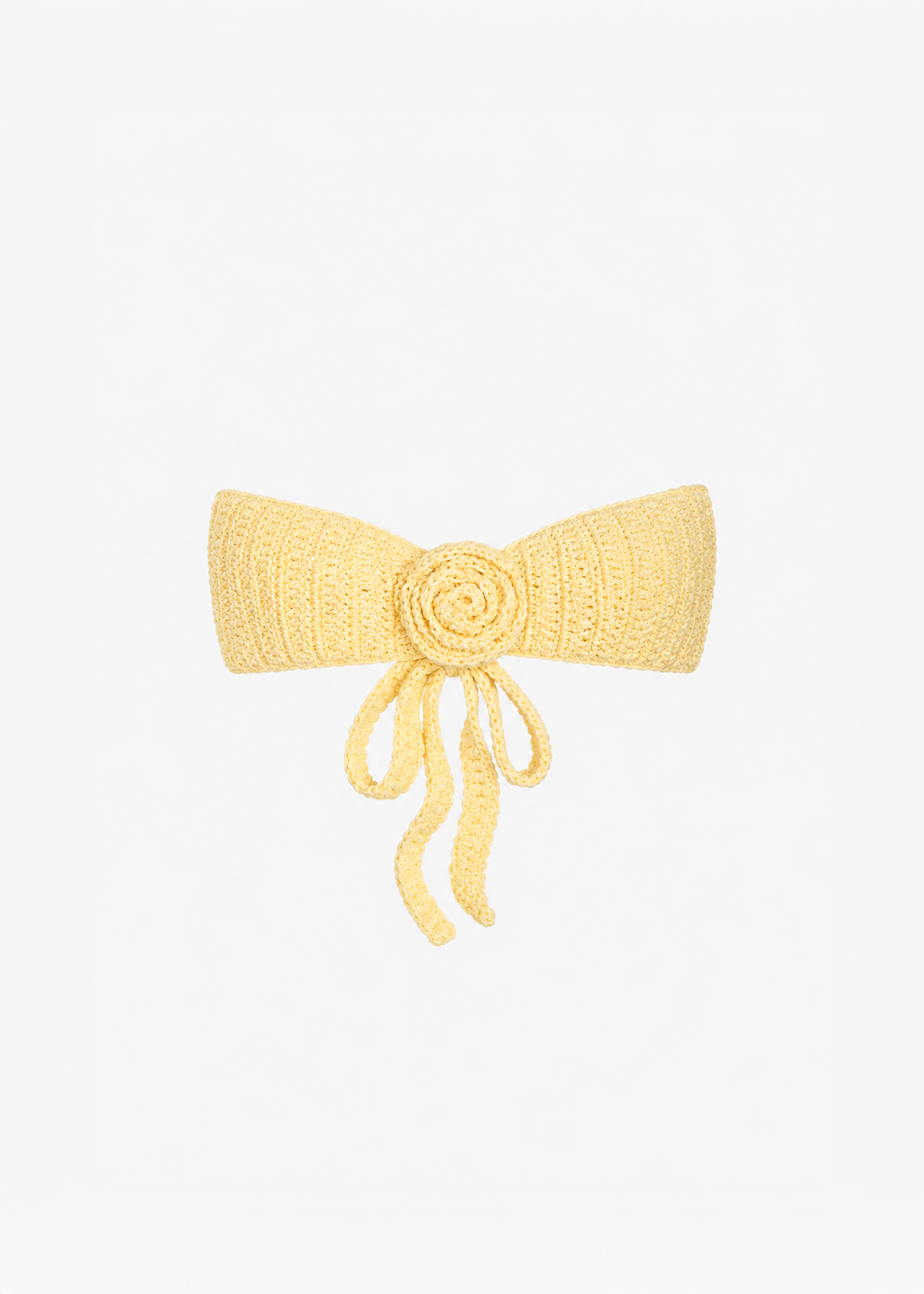 Rose Bandeau Crochet Bikini Top in Butter Yellow