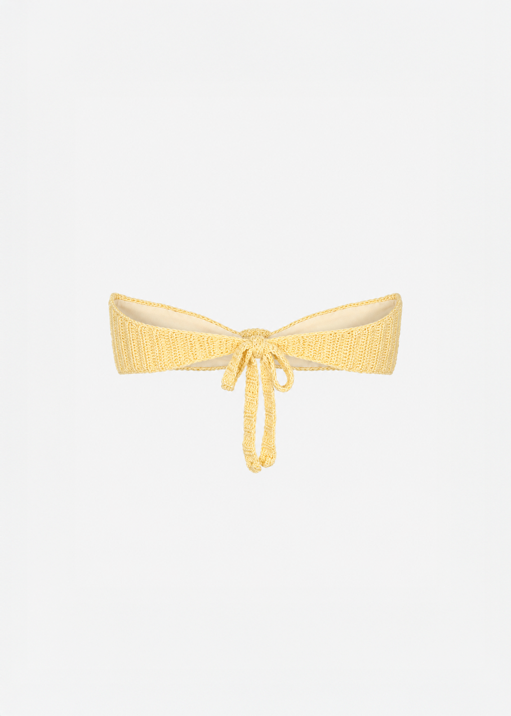 Rose Bandeau Crochet Bikini Top in Butter Yellow