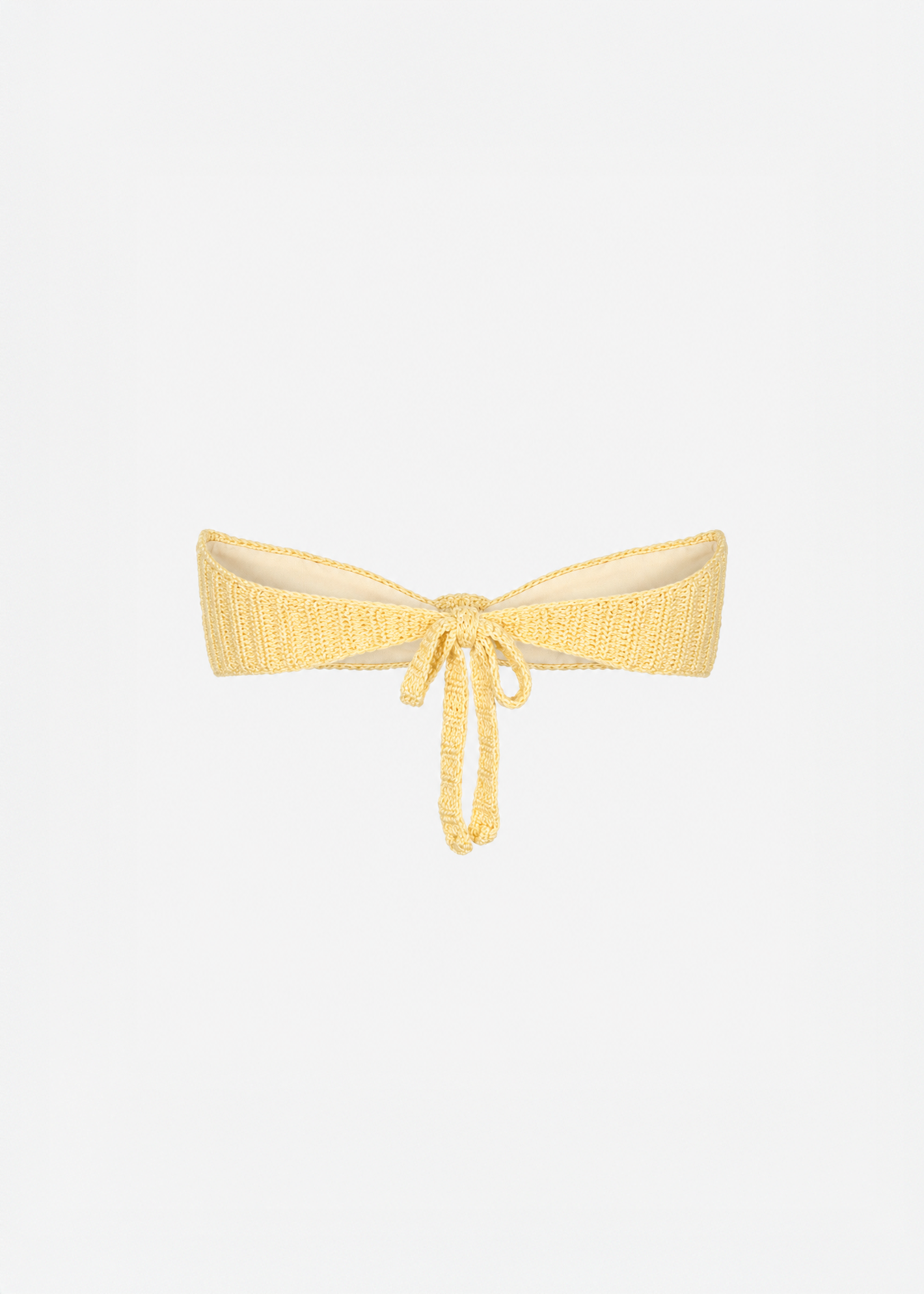 Rose Bandeau Crochet Bikini Top in Butter Yellow
