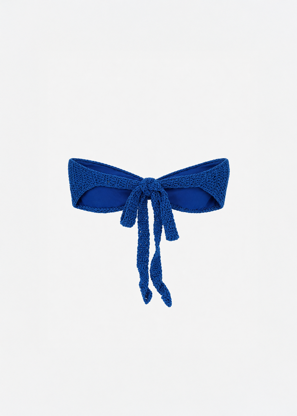 Rose Bandeau Crochet Bikini Top in Cobalt Blue