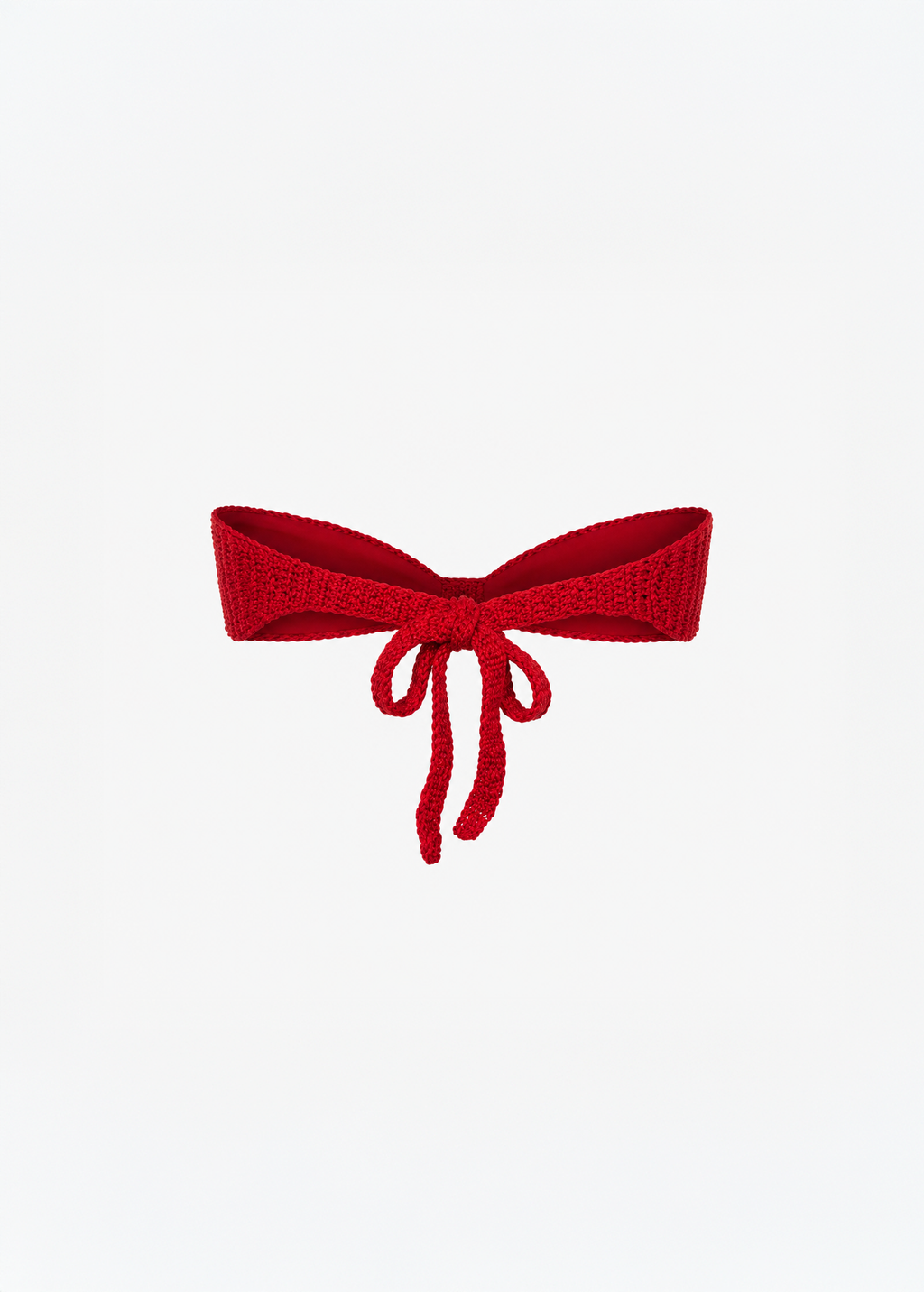 Rose Bandeau Crochet Bikini Top in Red