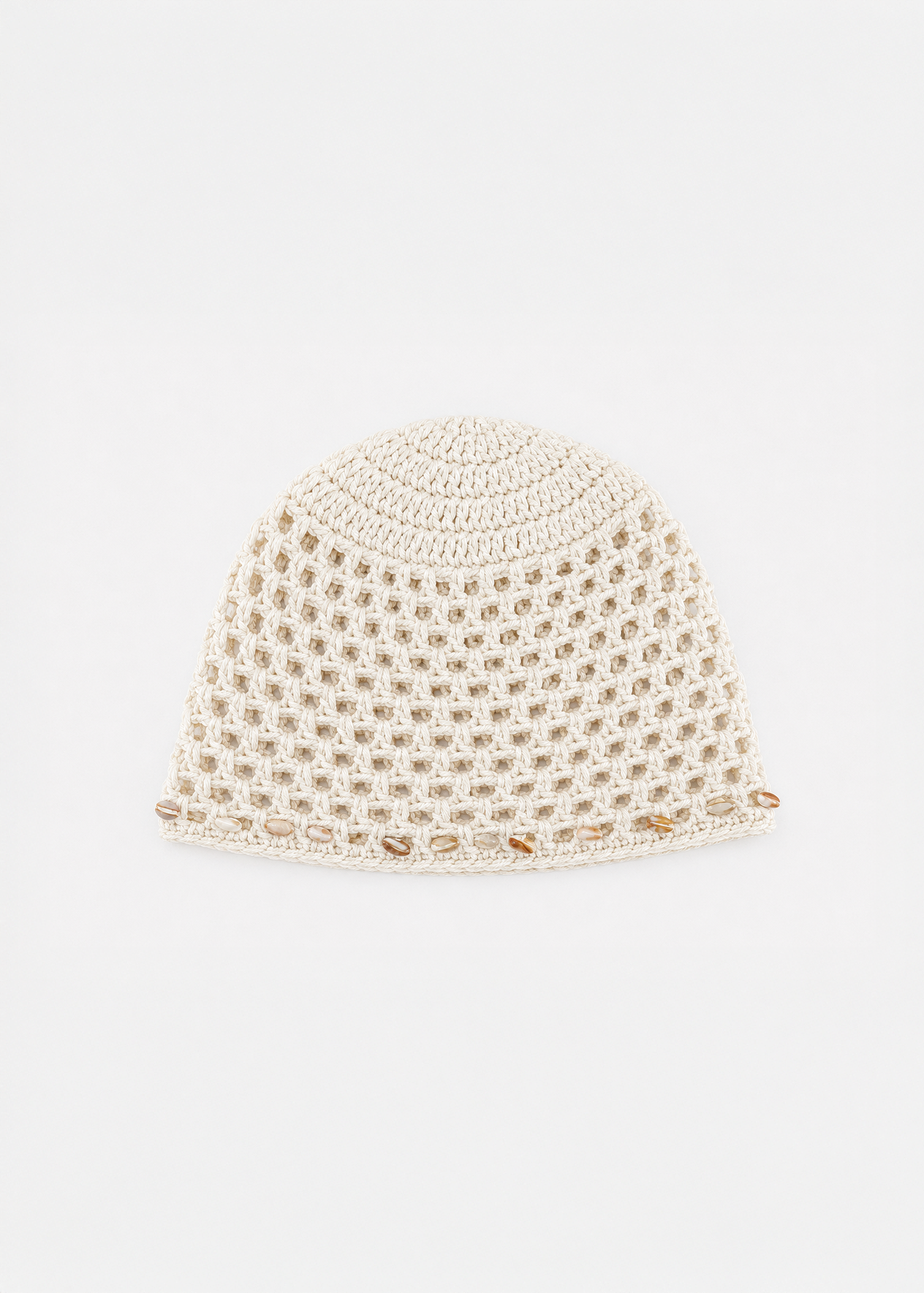 Beanie Crochet Hat in Cream